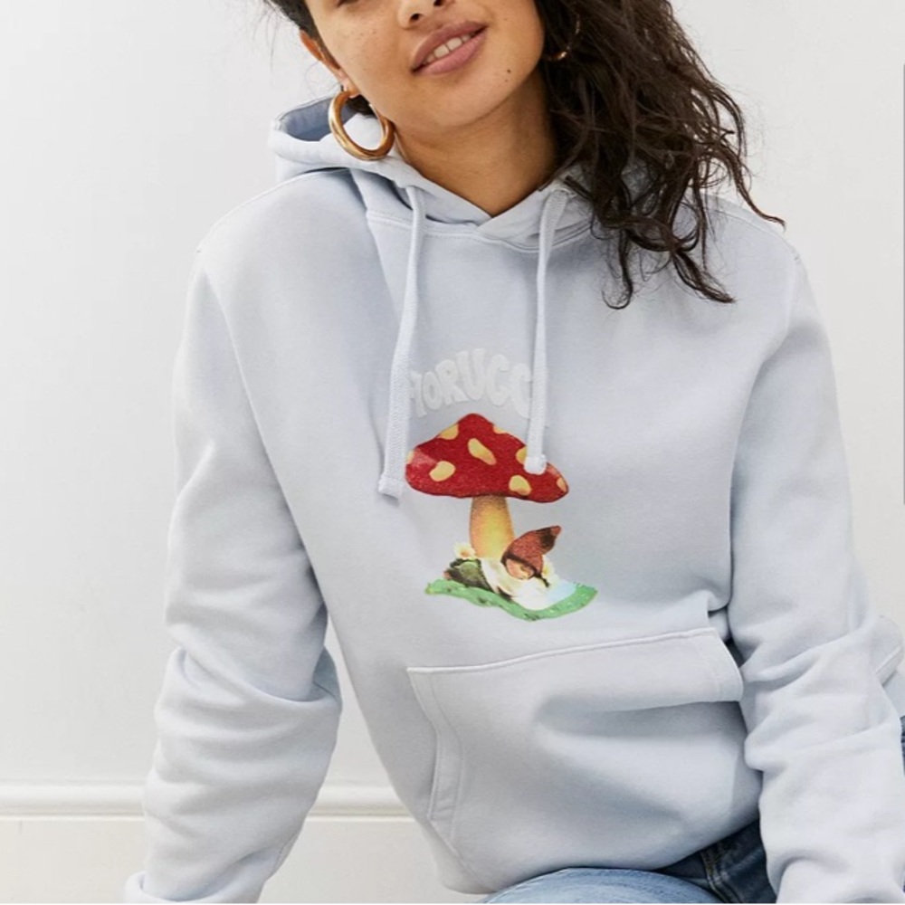 Fiorucci Pale Blue Woodland Mushroom Hoodie